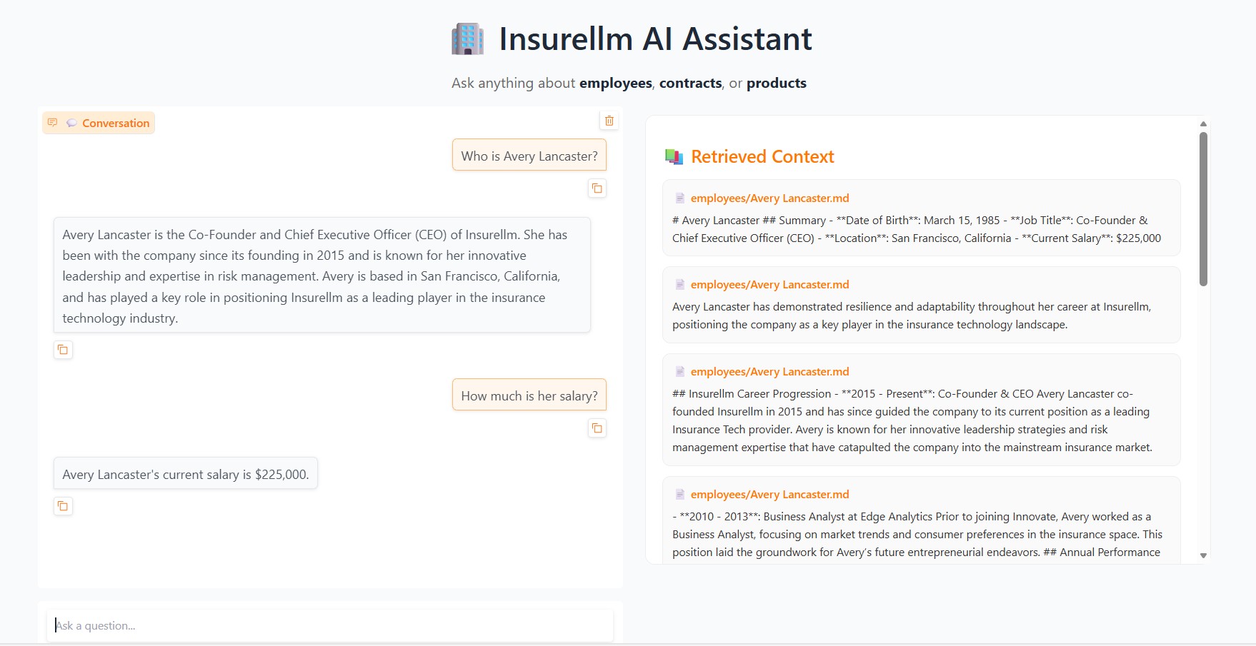 Advanced RAG application interface